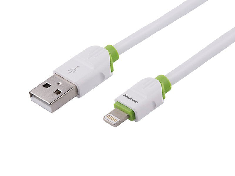 WAYME töltő- és szinkronizáló kábel , szilikon lapos, 200 cm, USB> Lightning