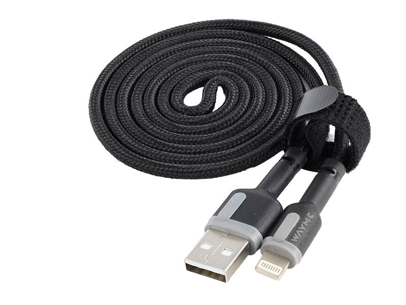 WAYME töltő és szinkronizáló kábel 100 cm fonott mikroszálas USB> Lightning – kép 2