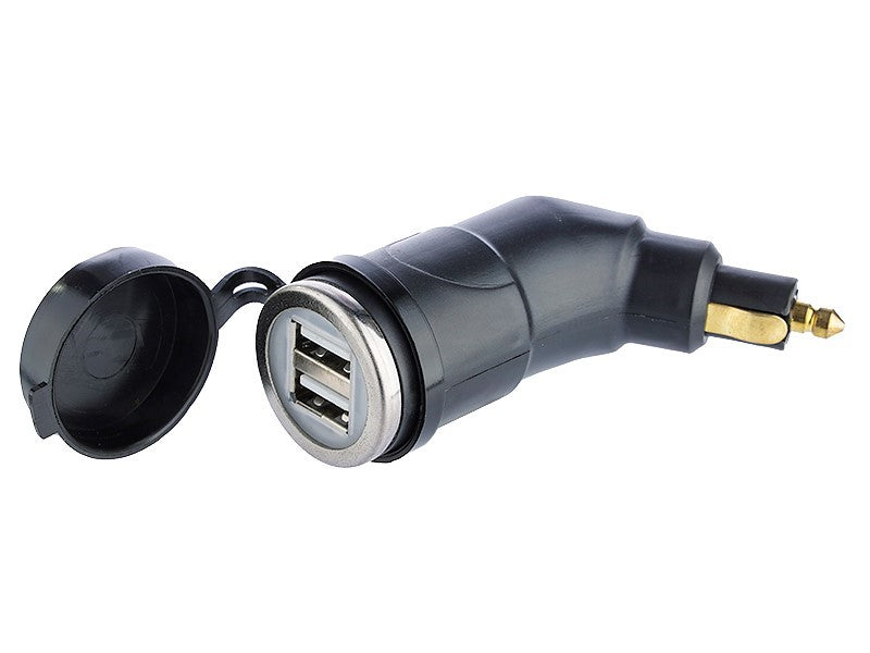 Töltő 2x USB 3.3A DIN dugóval
