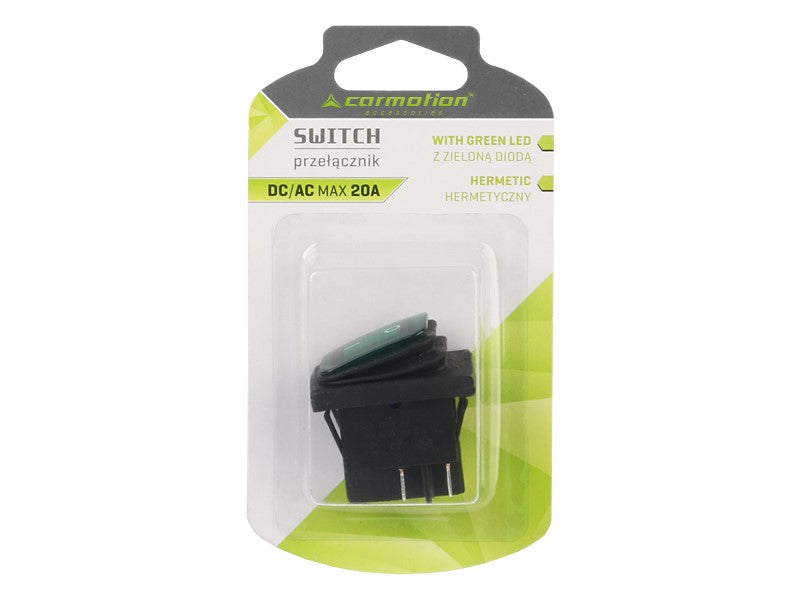 Billenőkapcsoló DC 12V 24V AC 125V 250V zöld – kép 2