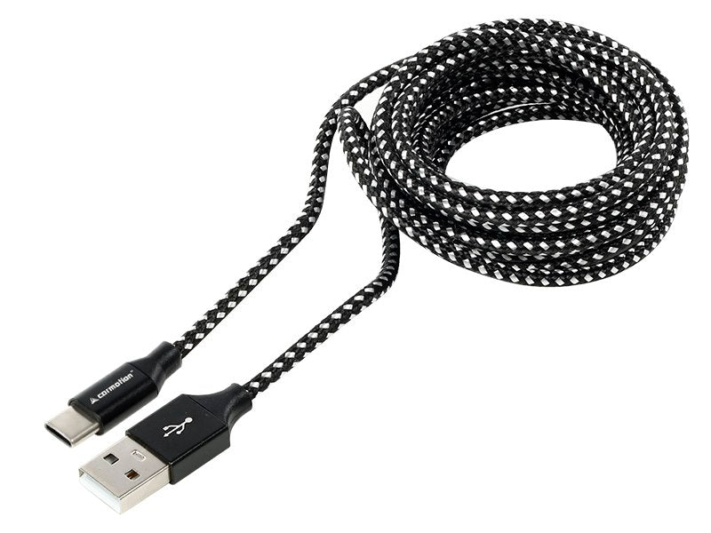 Töltő és szinkronizáló kábel 300 cm fonott mikroszálas USB> USB C – kép 2