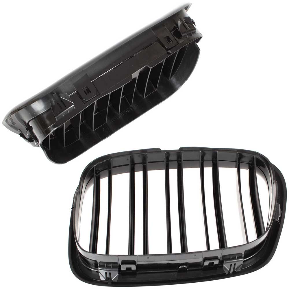 BMW 5 E39 kombi/szedán hűtőrács (fényes fekete, double bar – bal+jobb) 1995-2003