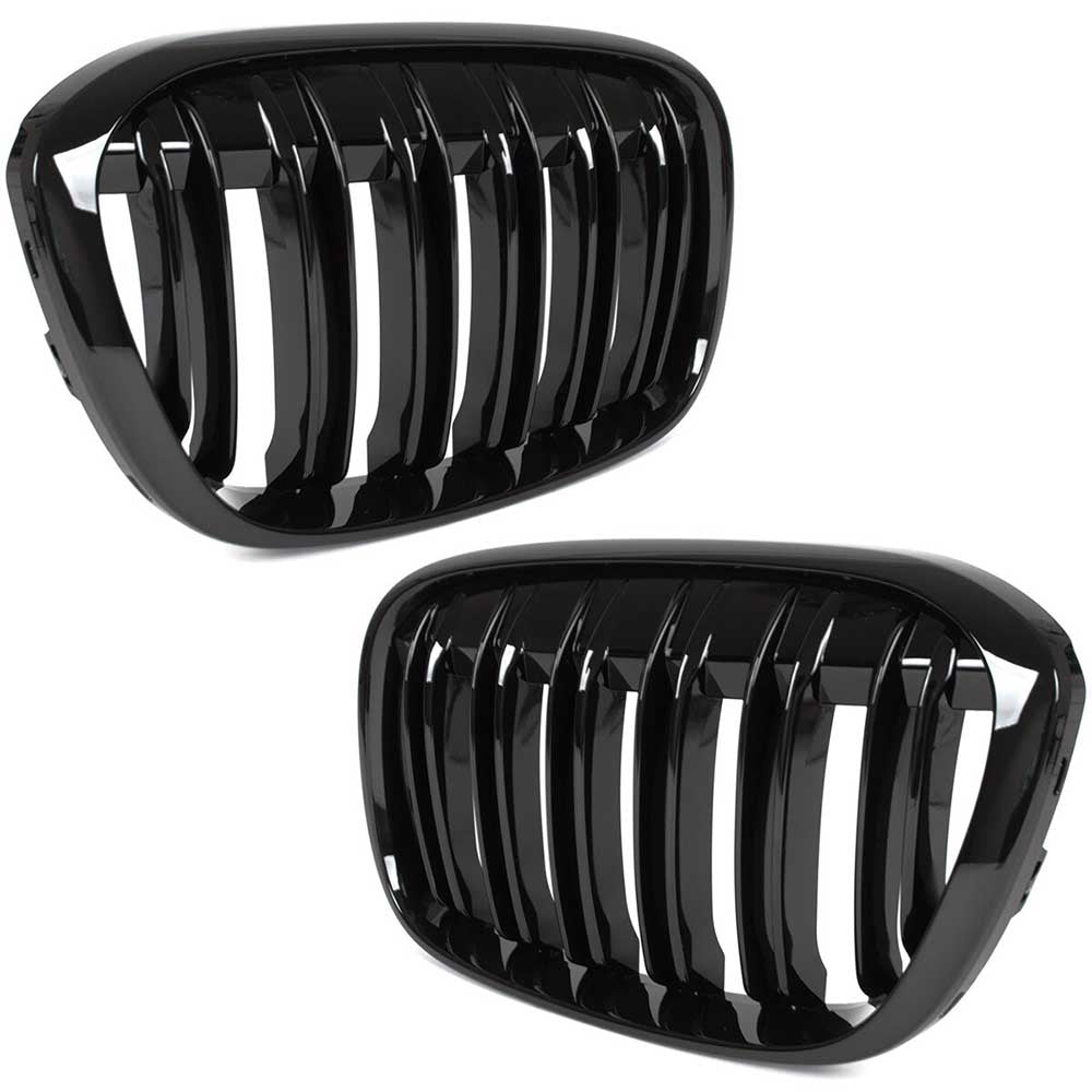 BMW X1 F48 hűtőrács (fényes fekete, double bar – bal+jobb) 2015-2019