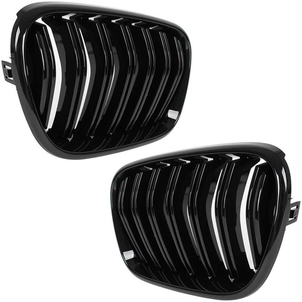 BMW X4 F26 hűtőrács (fényes fekete, double bar – bal+jobb) 2011-2014