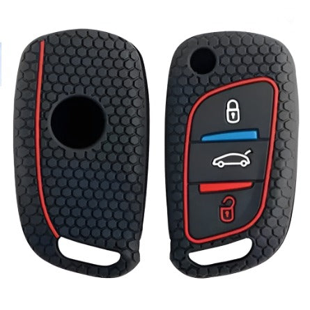 Peugeot kulcs szilikon tok 3 gombos Fekete