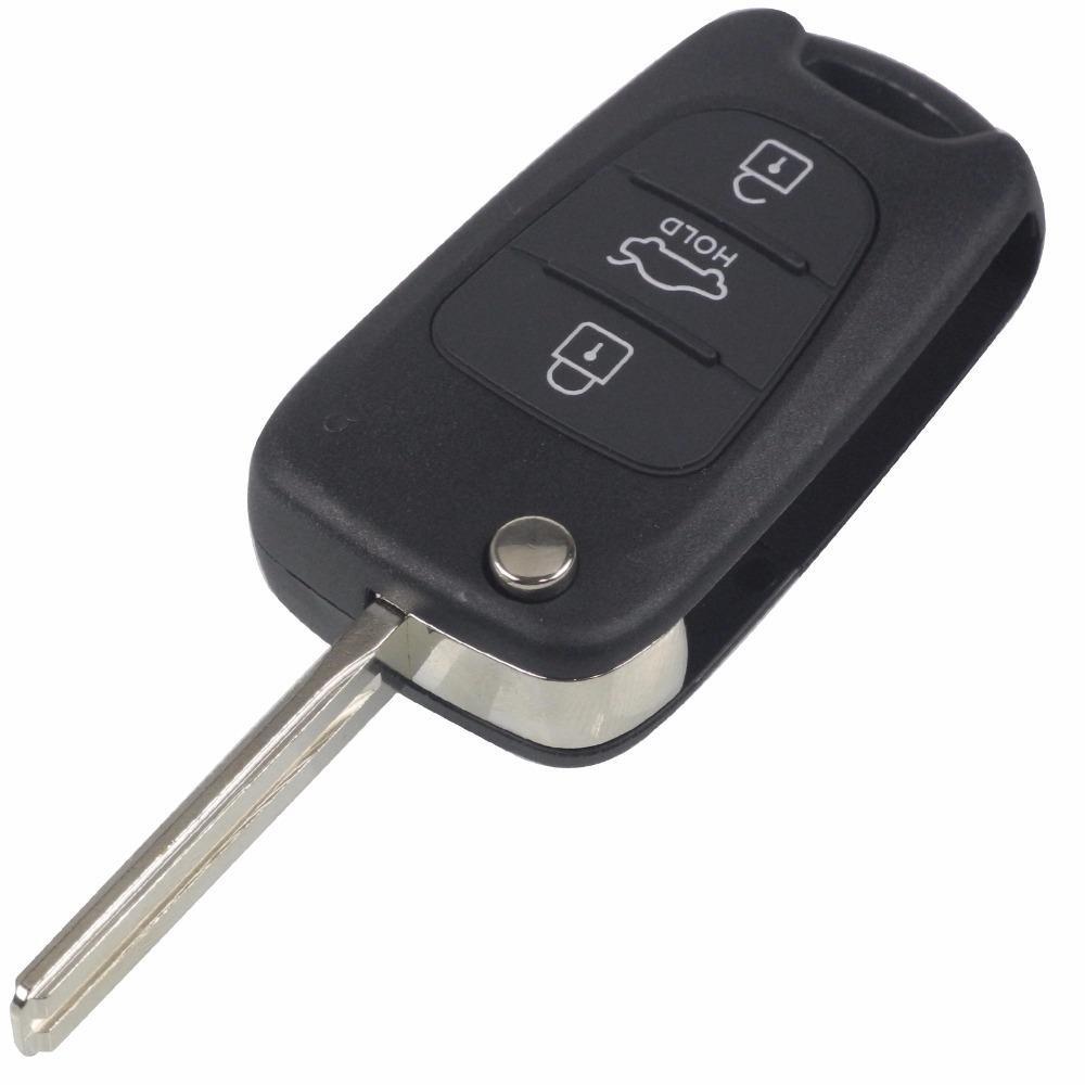 Telecomandă pliabilă Hyundai cu 3 butoane și cheie HOLD