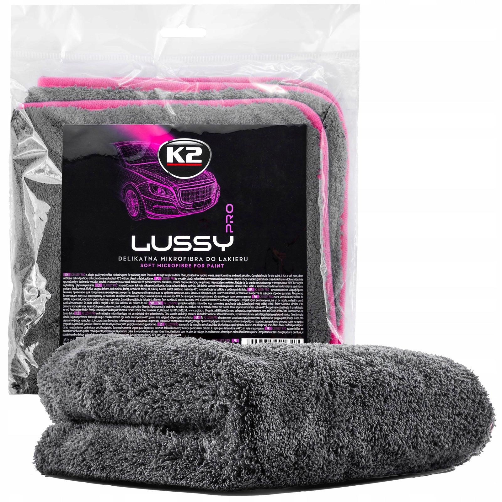 K2 LUSSY mikroszálas törlőkendő 40x40 cm szárításhoz és polírozáshoz 1200 g/m² D0222