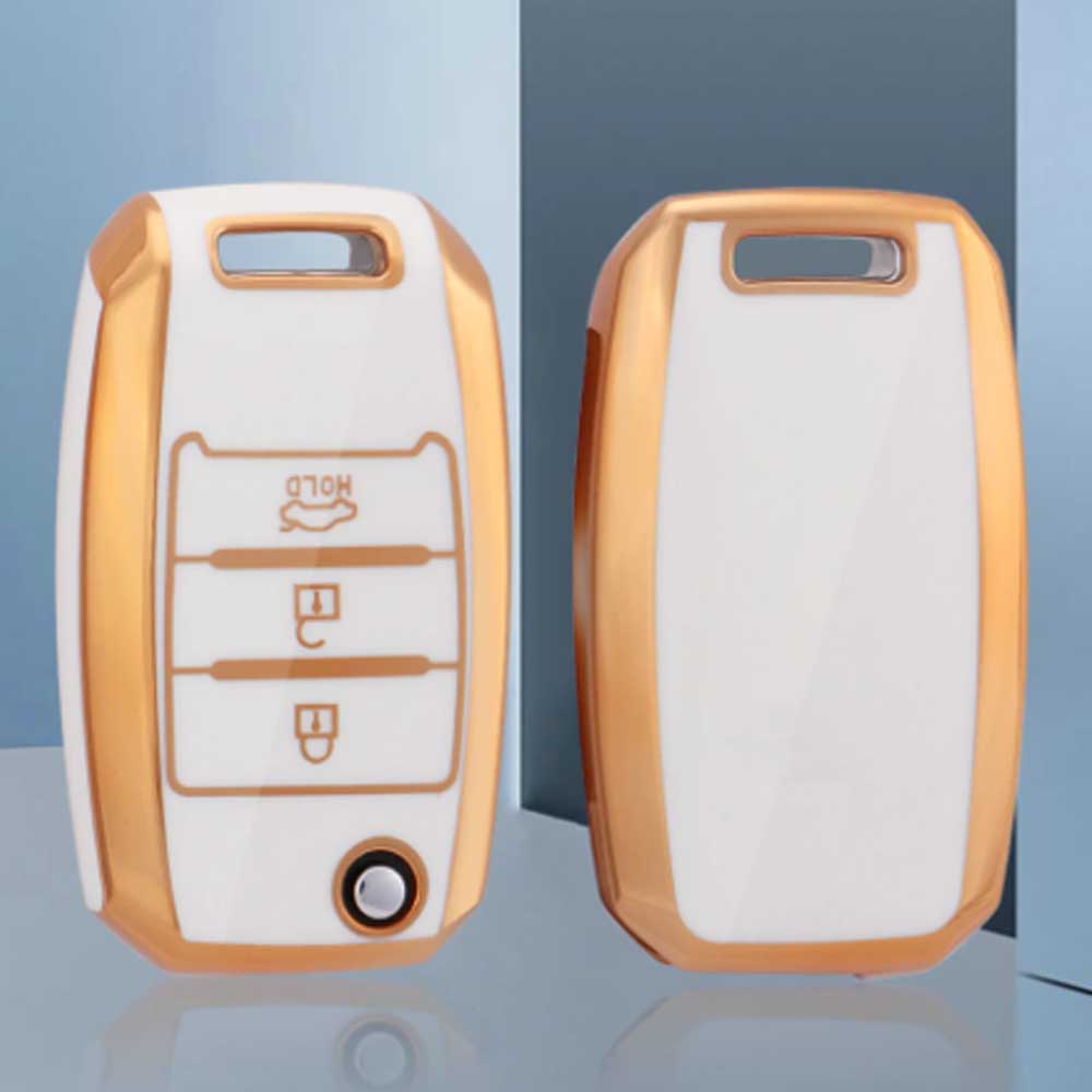 Husă cheie Kia TPU 3 butoane - Alb