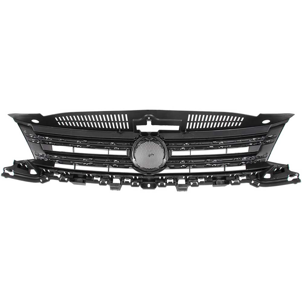 VW Tiguan I FL Hűtőrács Első Lökhárítóhoz (Fekete-Króm) 2011-2018