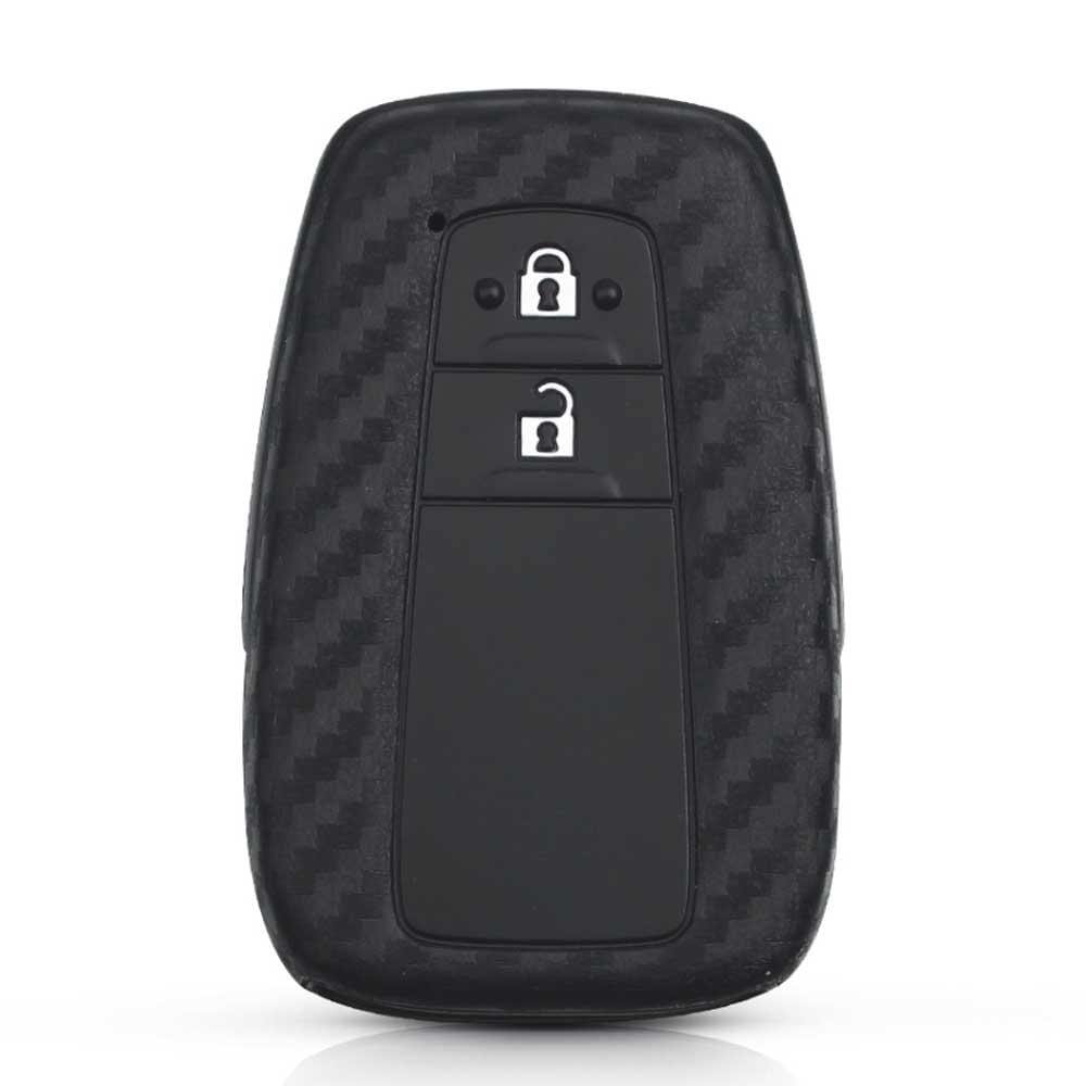 Karbon mintás, 2 gombos Toyota kulcs szilikon tok.