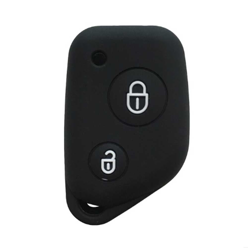 Peugeot 2 gombos szilikon tok - Fekete