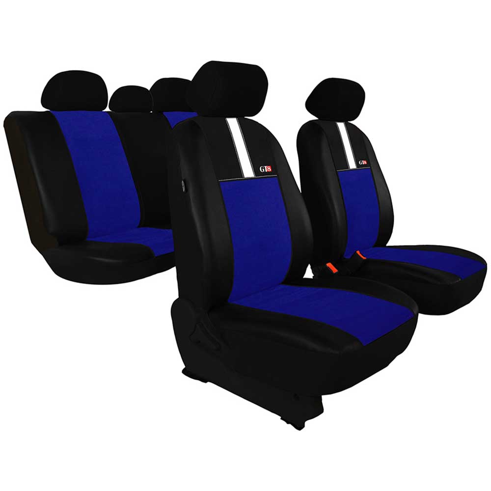 GT8 Univerzális üléshuzat alcantara és ökológiai bőr anyagokból kék színben