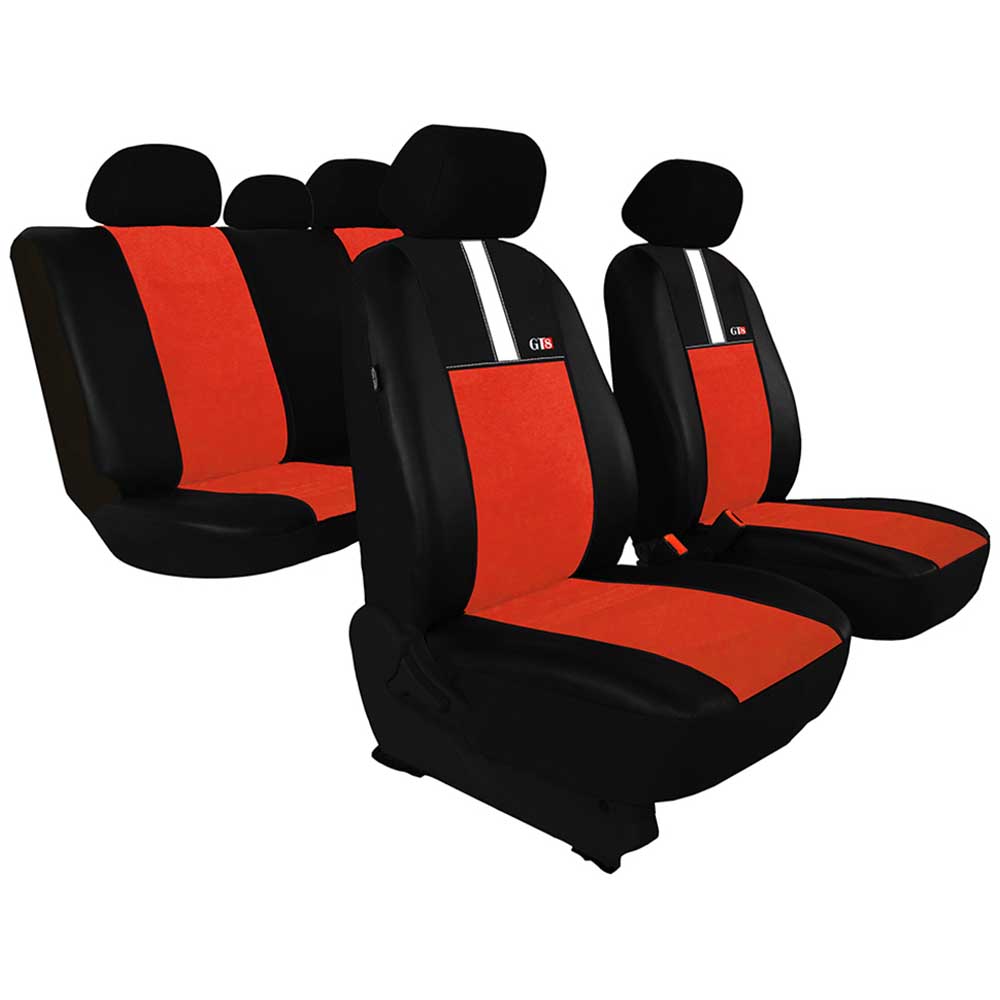 GT8 Univerzális üléshuzat alcantara és ökológiai bőr anyagokból tégla vörös színben