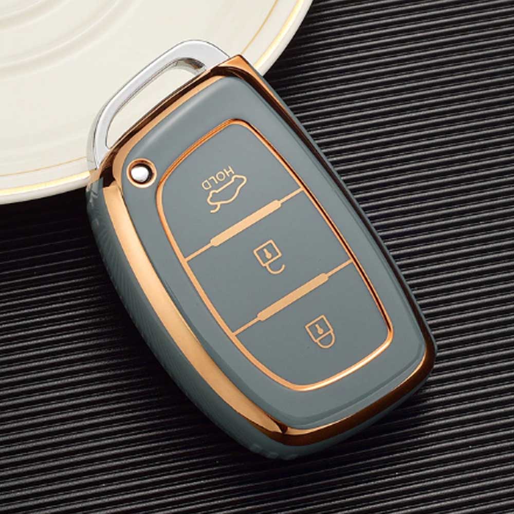 Hyundai 3 gombos TPU kulcstok - Kékesszürke