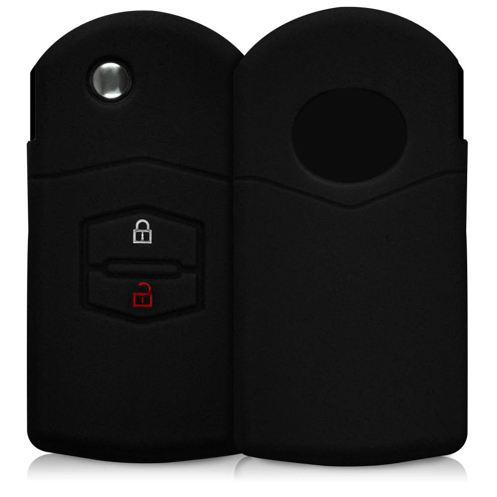 Husă din silicon roșie pentru cheie briceag Mazda 2 cu butoane