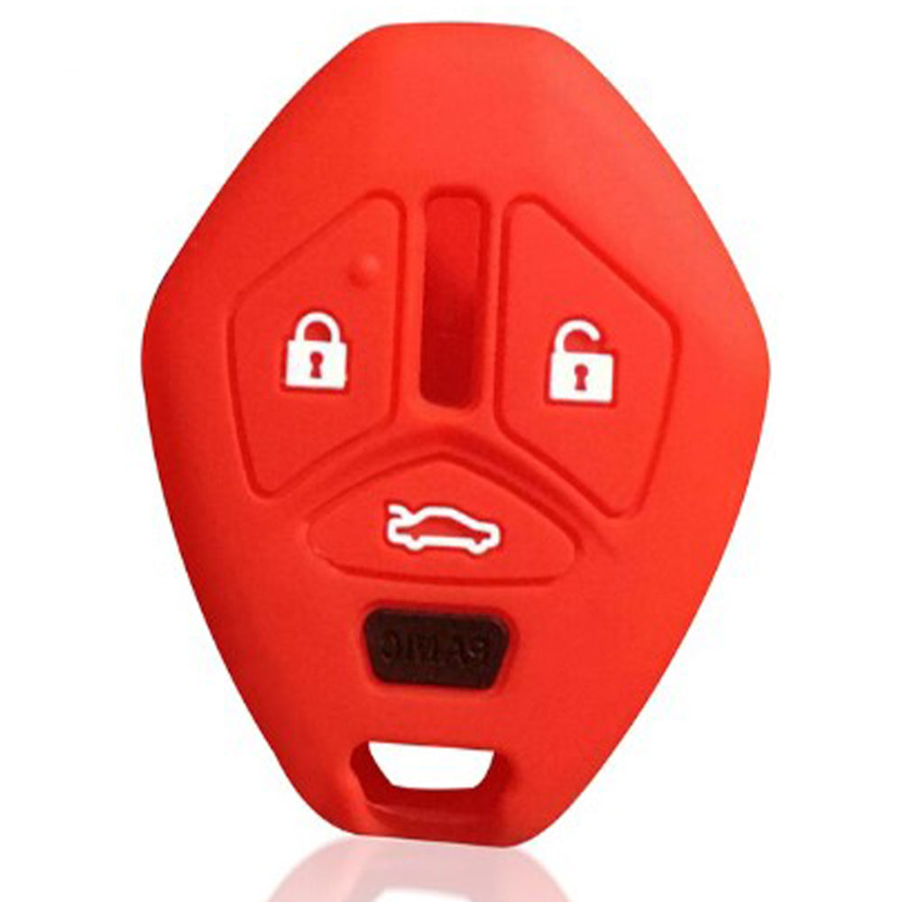 Mitsubishi kulcs szilikon tok 3 gombos piros színben.