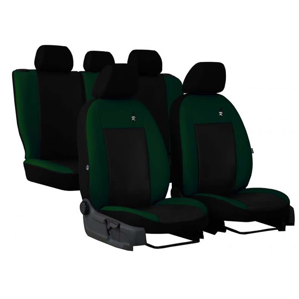 ROAD Univerzális üléshuzat zöld színben, bőr anyagból