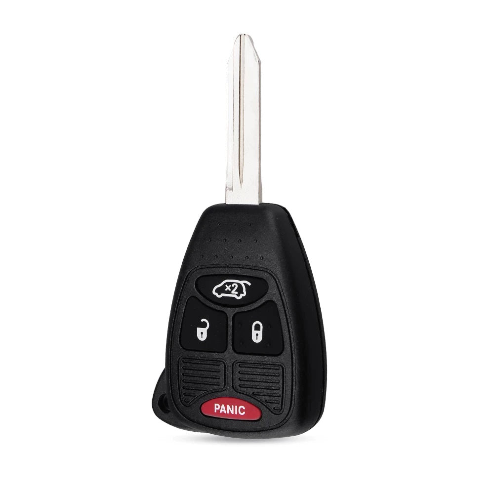 4 gombos, fekete színű Chrysler kulcs, kulcsház nyers kulcsszárral.