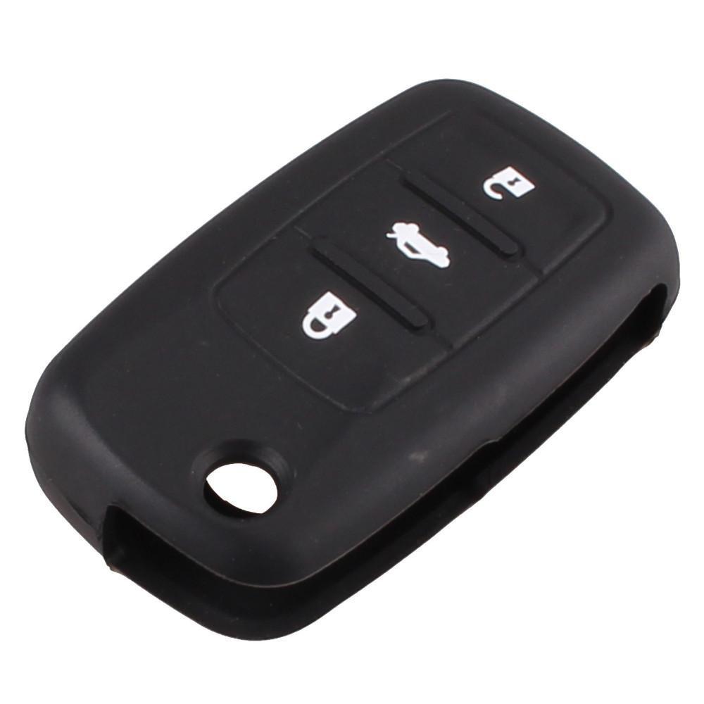 Fekete színű, 3 gombos VW bicskakulcs szilikon tok.