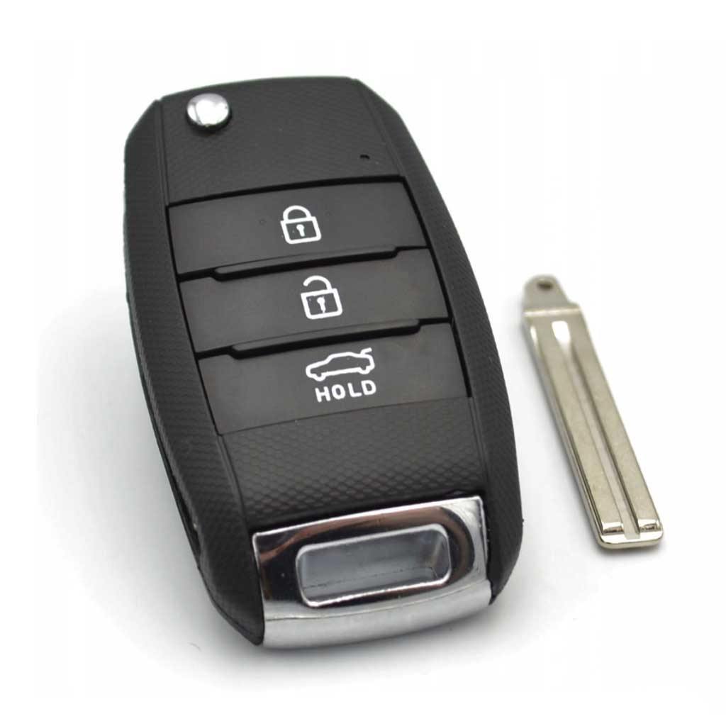 Fekete színű, Kia 3 gombos kulcs, kulcsház.