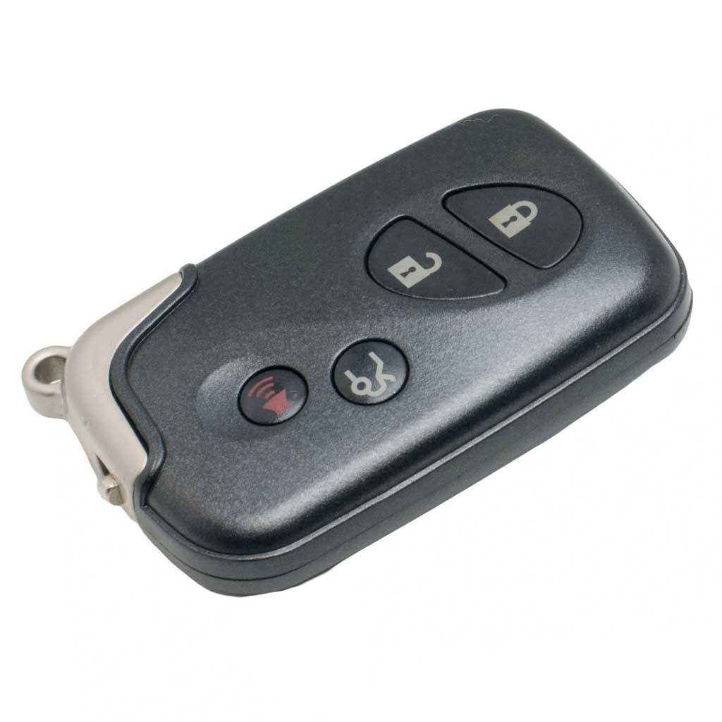 Fekete színű, 4 gombos Mazda kulcsház.