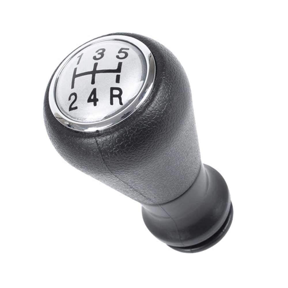 Fekete színű, 5 fokozatos váltógomb Peugeot modellekhez. Krómozott számlappal, számlapkerettel.