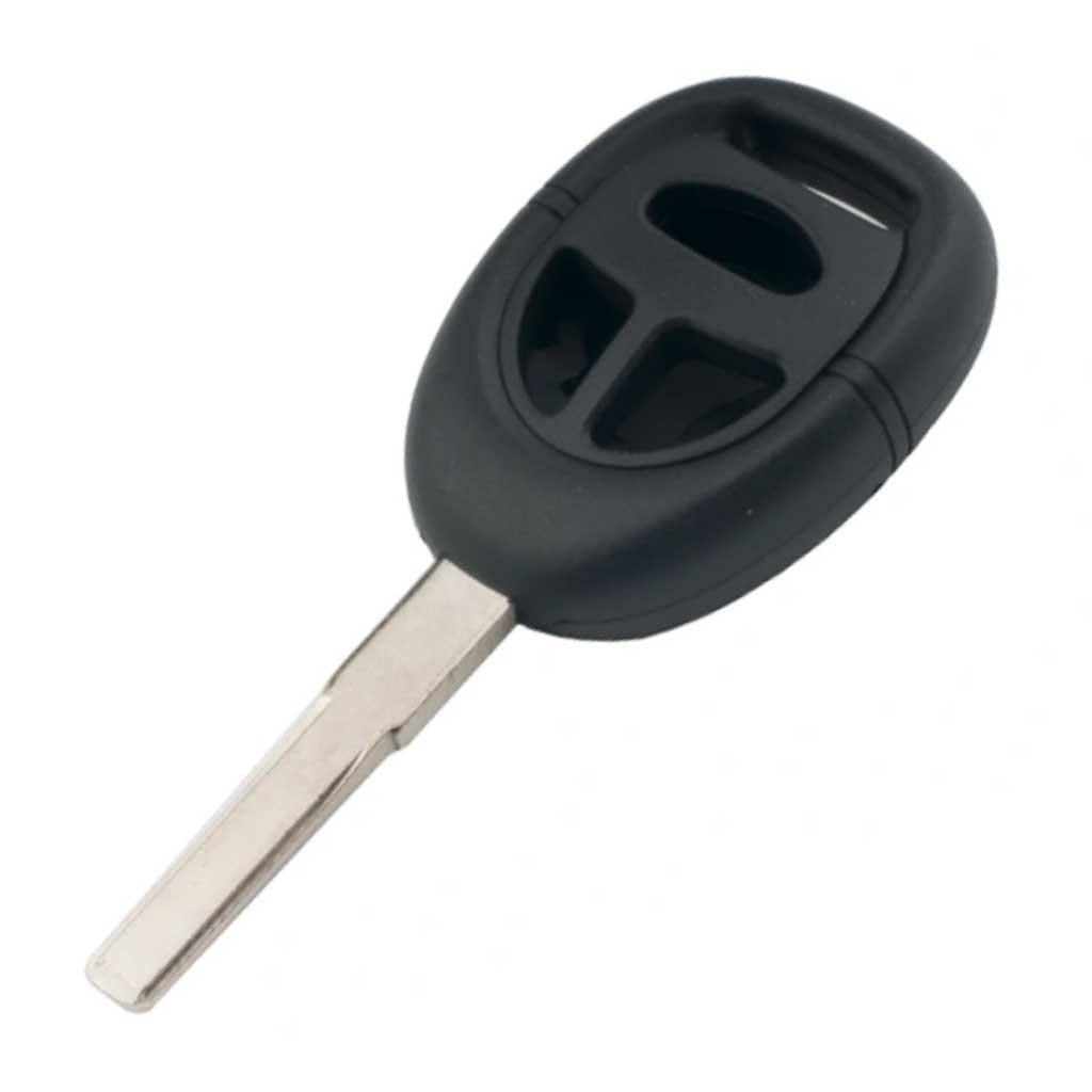 Fekete színű, 3 gombos Saab kulcs gombok nélkül.