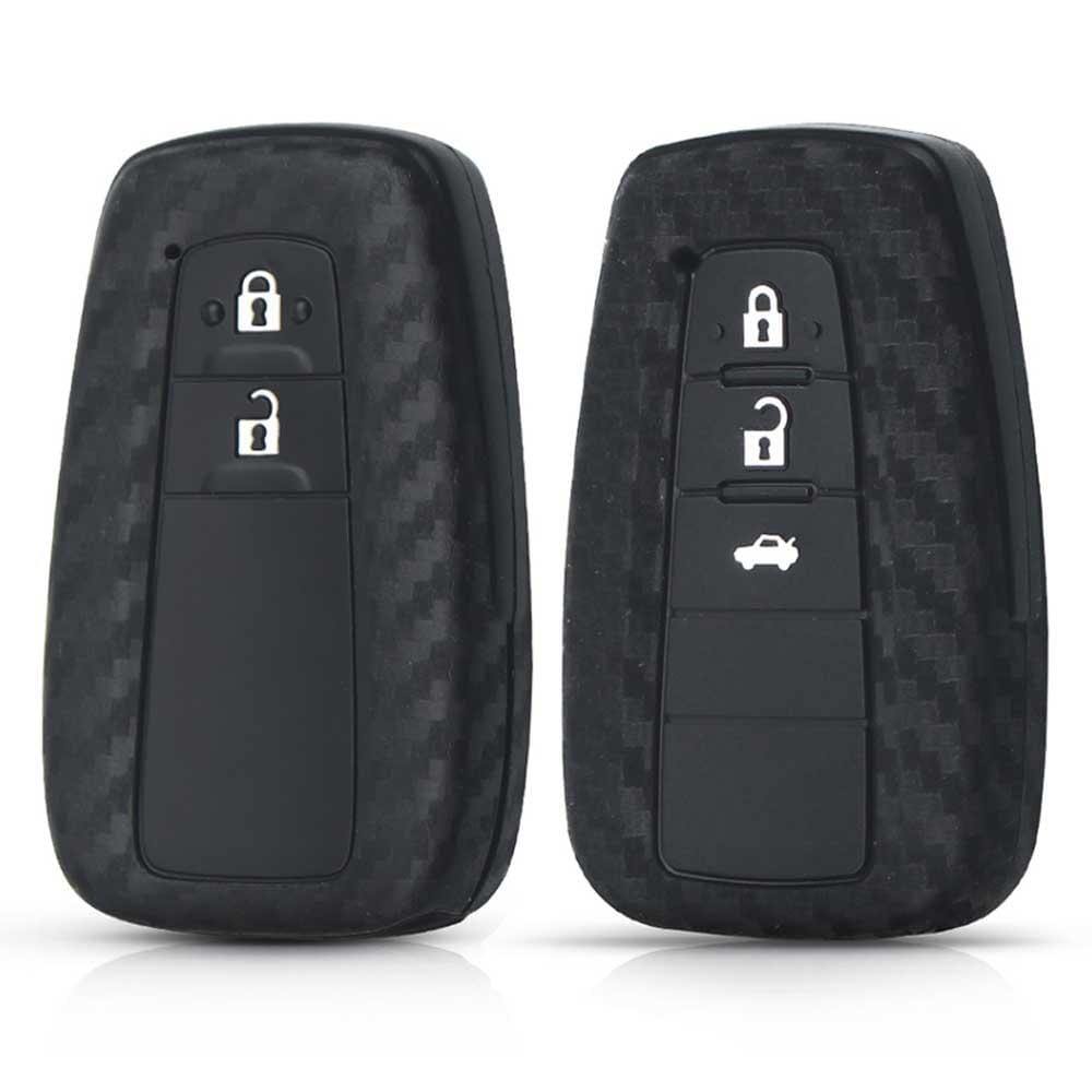 Karbon mintás, 2 és 3 gombos Toyota kulcs szilikon tokok.