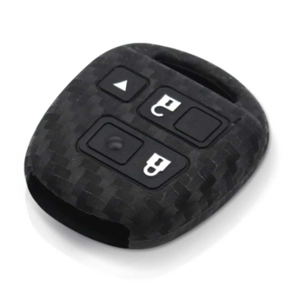 Karbon mintás, 3 gombos Toyota kulcs szilikon tok.