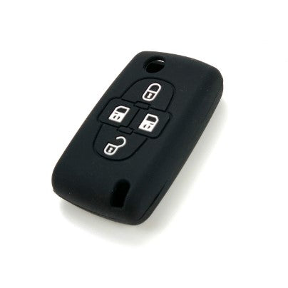 Peugeot 4 gombos szilikon tok - Fekete