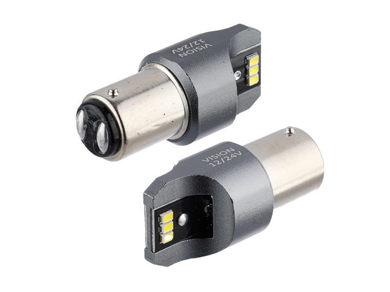 izzó VISION P21  5W BAY15d 1224V 6x 3020 SMD LED nem poláris CANBUS fehér 2 db – kép 2