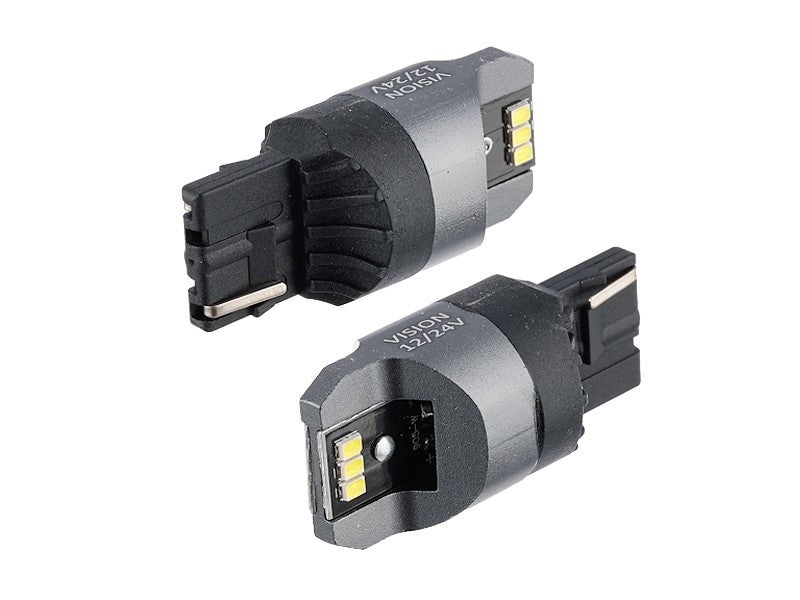 Izzó VISION W21W T20d 1224V 6x 3020 SMD LED nem poláris CANBUS fehér 2 db – kép 2