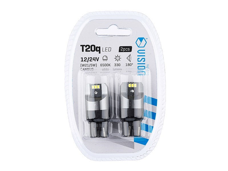 Izzó VISION W21  5W T20q 1224V 6x 3020 SMD LED nem poláris CANBUS fehér 2 db – kép 3