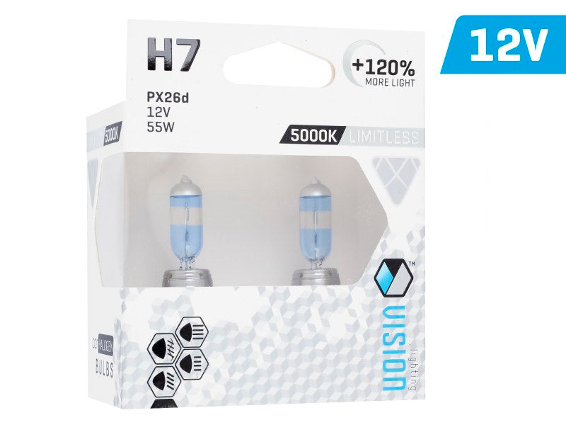 Izzók VISION limitless fehér H7 12V 55W PX26d U E4 + 120%, 2 db