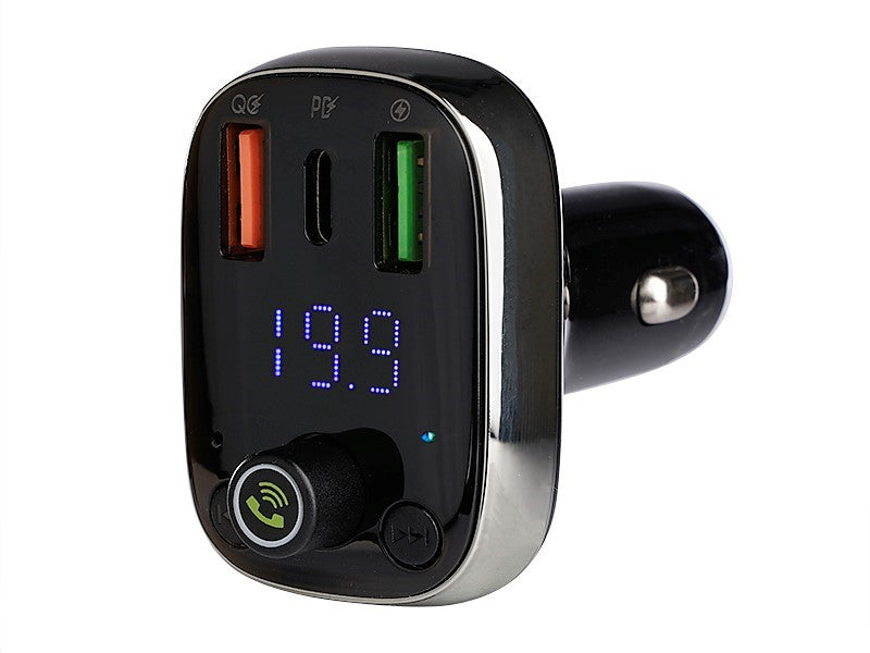 WAYME FM adó 1224V USB C PD vel QC40  Auto ID voltmérő és HandsFree – kép 4