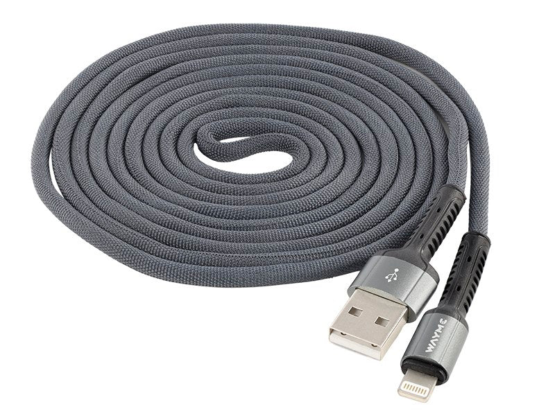 WAYME töltő  és szinkronizáló kábel  fonott mikroszálas 200 cm USB> Lightning – kép 2