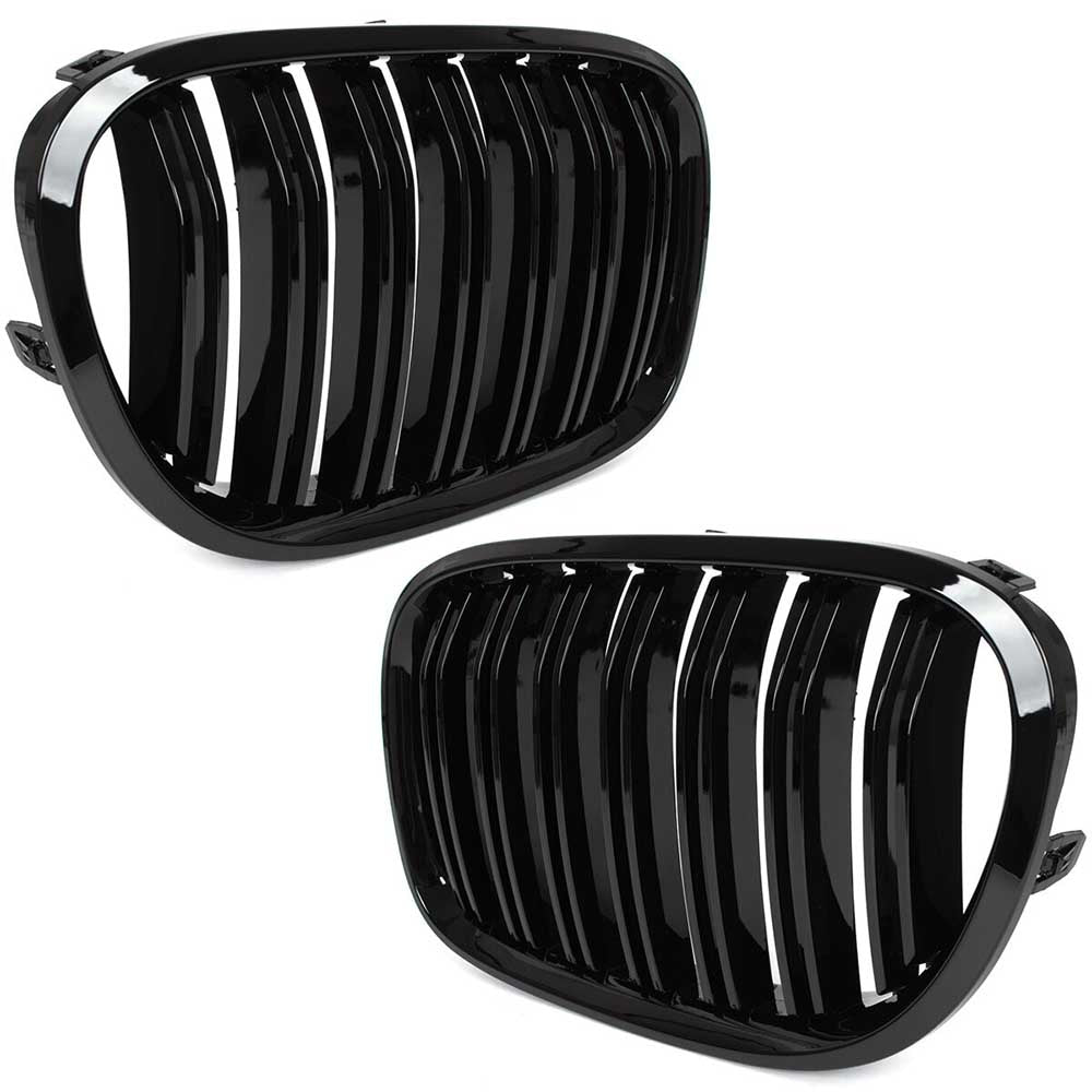 BMW 7 F01/F02 hűtőrács (fényes fekete, double bar – bal+jobb) 2008-2011
