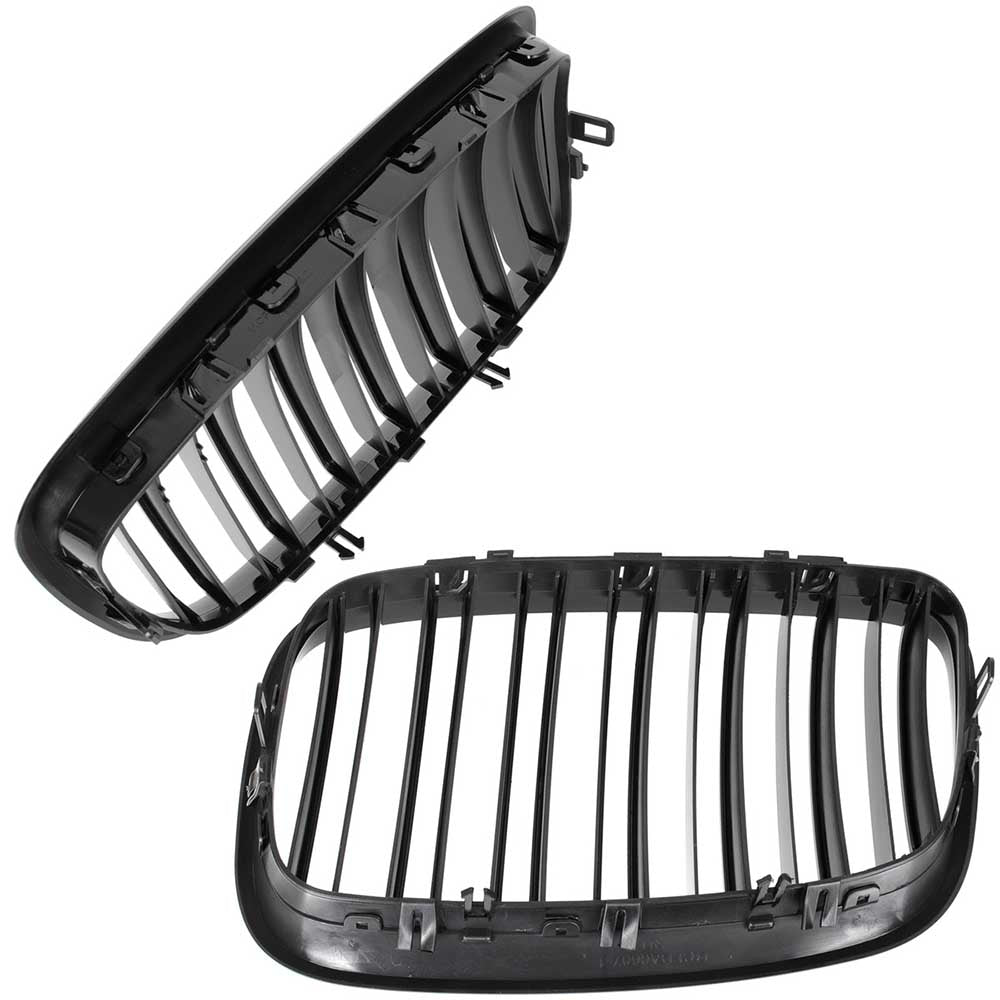 BMW X6 E71 hűtőrács (fényes fekete, double bar – bal+jobb) 2007-2014