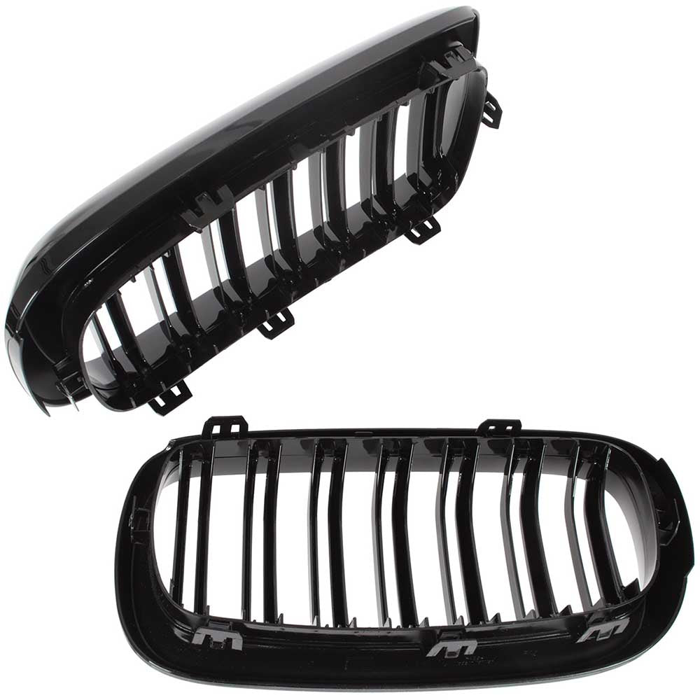 BMW X6 F16 hűtőrács (fényes fekete, double bar – bal+jobb) 2014-2019