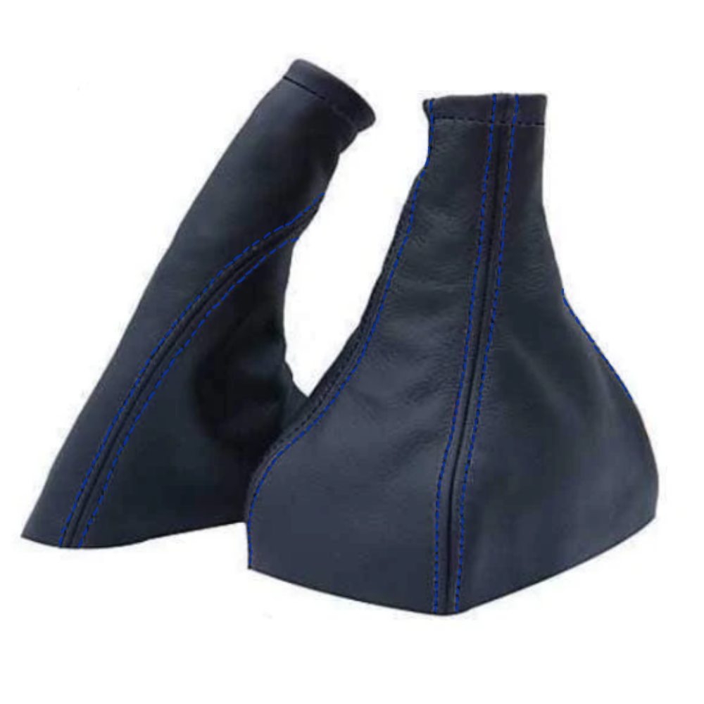 Opel Corsa C bőr váltószoknya és kézifékszoknya szett kék varrással 2000-2006