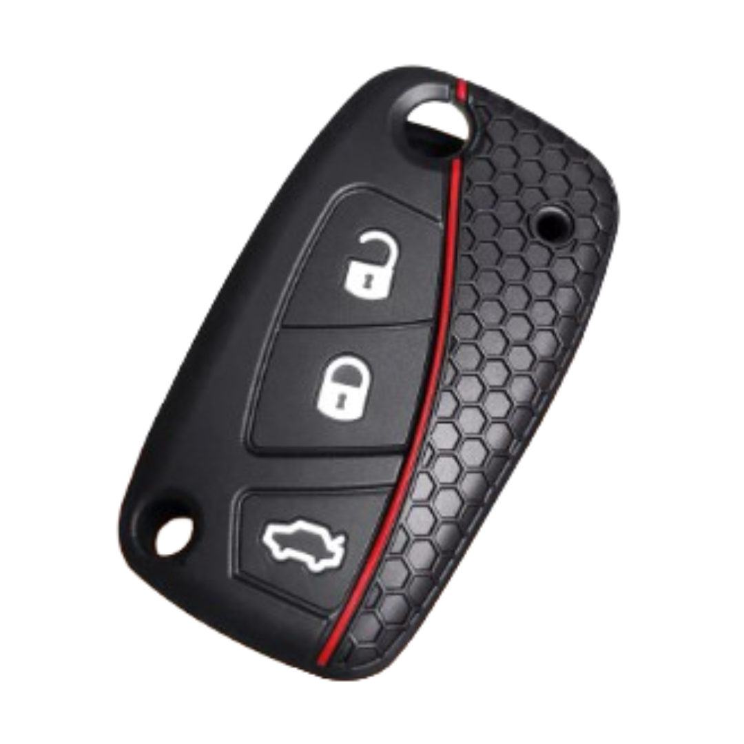 Fiat 3 gombos szilikon tok Fekete