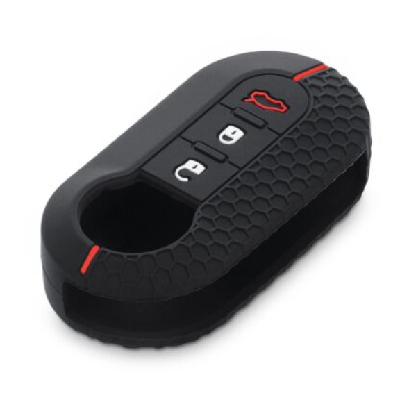 Fiat kulcs szilikon tok 3 gombos Piros