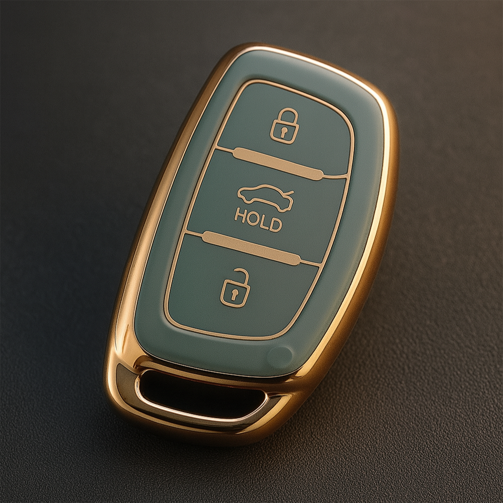 Hyundai 3 gombos TPU távirányító kulcstok - Kékesszürke