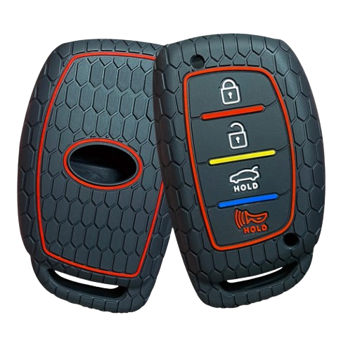 Hyundai kulcs szilikon tok 4 gombos Fekete