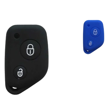 Peugeot 2 gombos szilikon tok - Fekete és kék