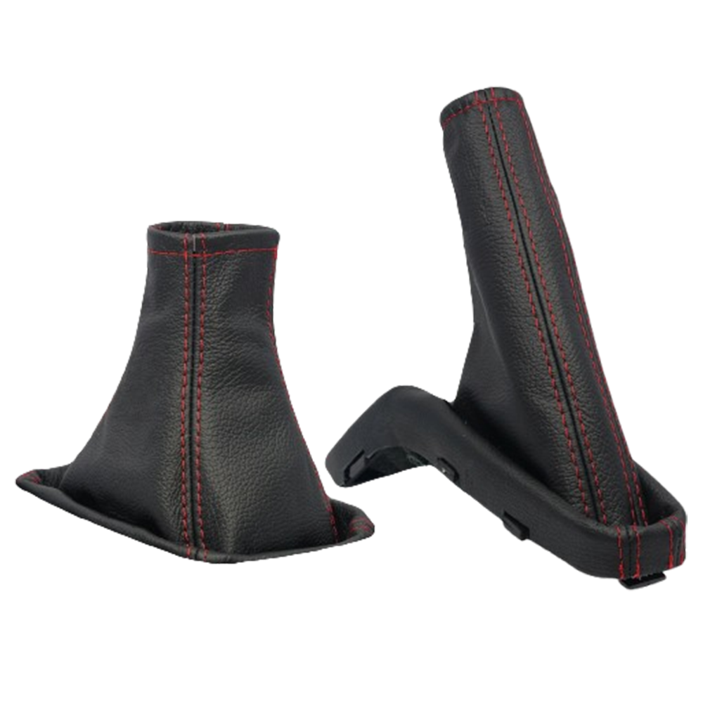 Chevrolet Lacetti váltószoknya és kézifékszoknya szett Bőr 2003- piros varrással