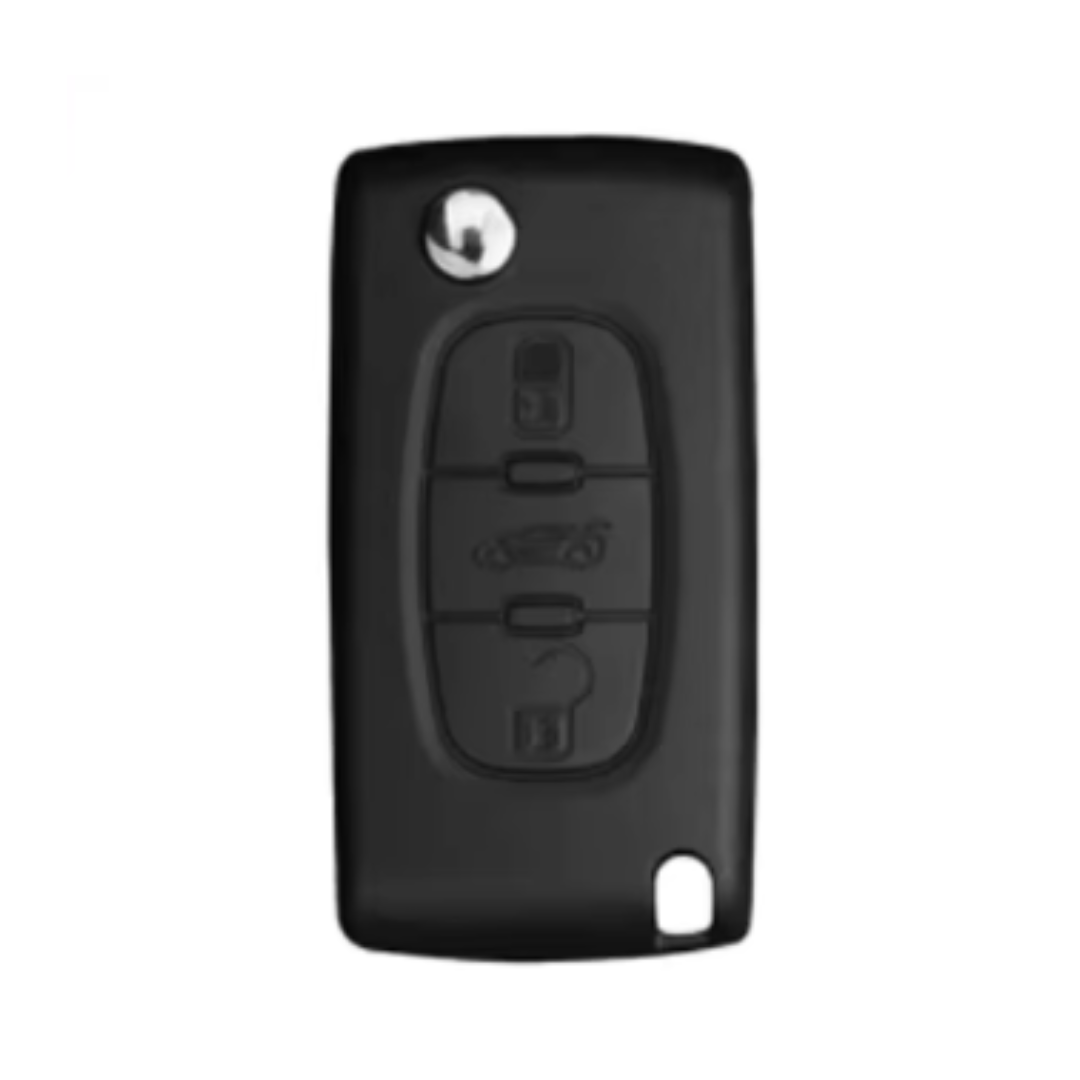 Peugeot 3 gombos szilikon tok Fekete-Piros