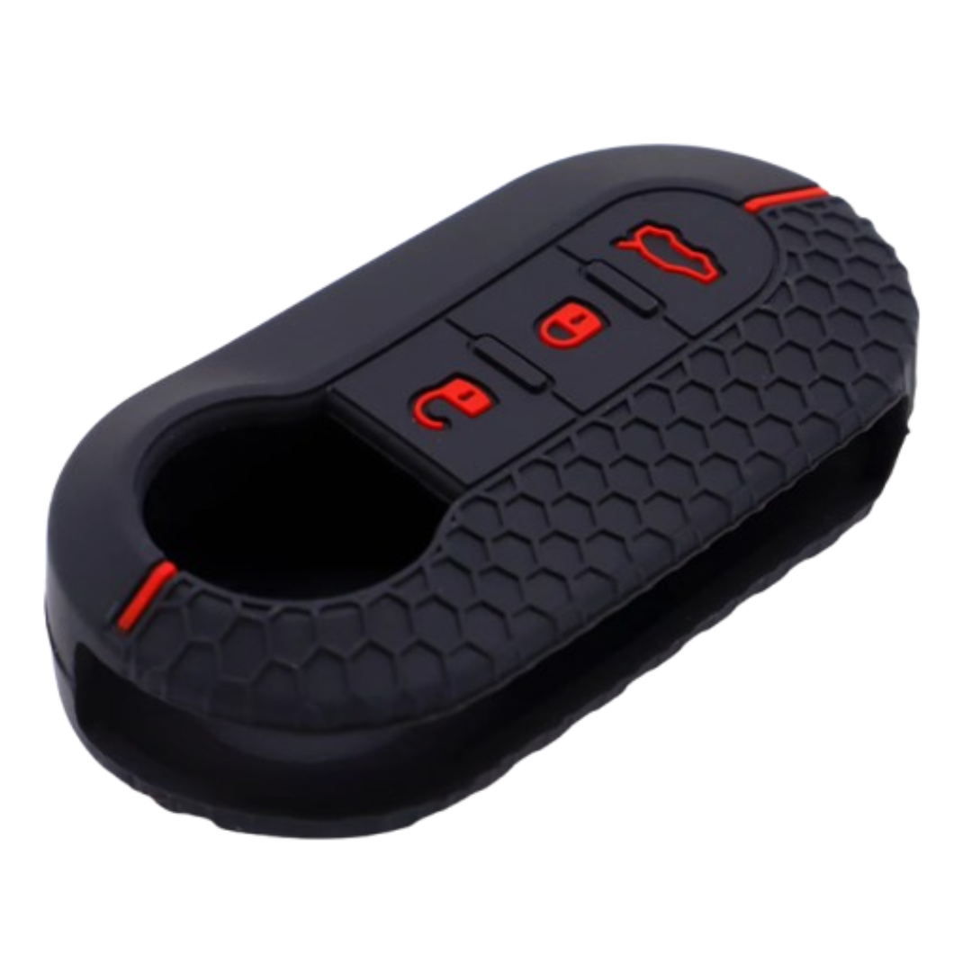 Peugeot 3 gombos szilikon tok Fekete-Piros - Fektetve