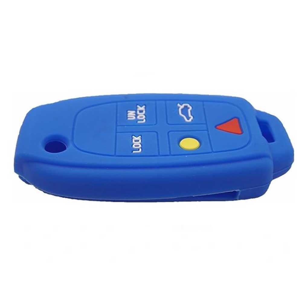 Kék színű, 5 gombos Volvo bicskakulcs szilikon tok.