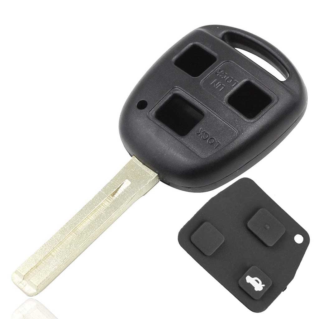 Fekete színű, 3 gombos Lexus kulcs, kulcsház.